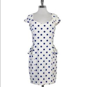 Betsy Johnson blue and white polka dot dress